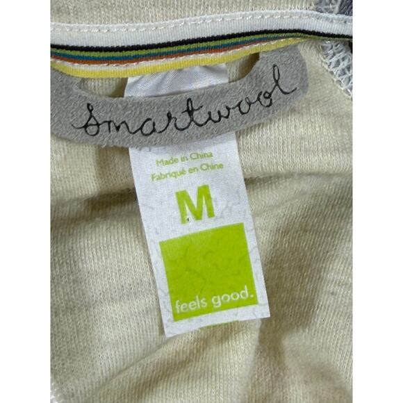 Smartwool Women Medium Gray White 1/4 Zip Lightweight Long Sleeve Merino Hoodie - Picture 3 of 11